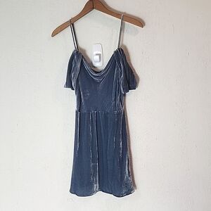 Reformation Blue Velvet Mini Dress